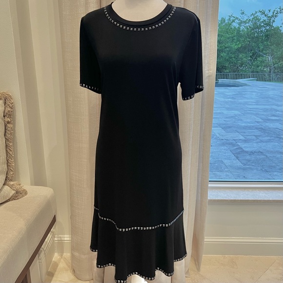 Michael Kors Black Silver Studded Midi Dress - Picture 9 of 9